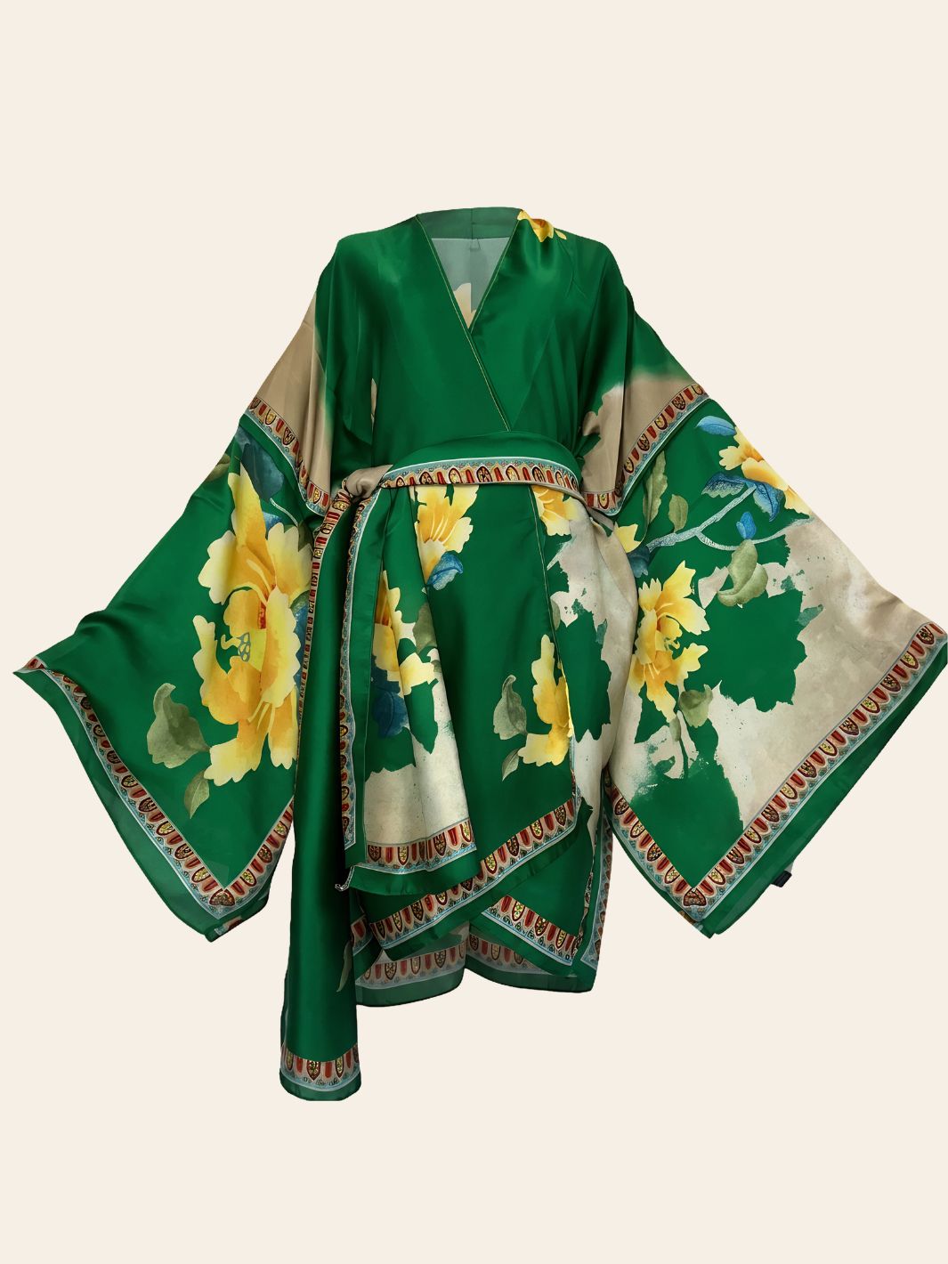 Kimono Plage Design Vert & Jaune