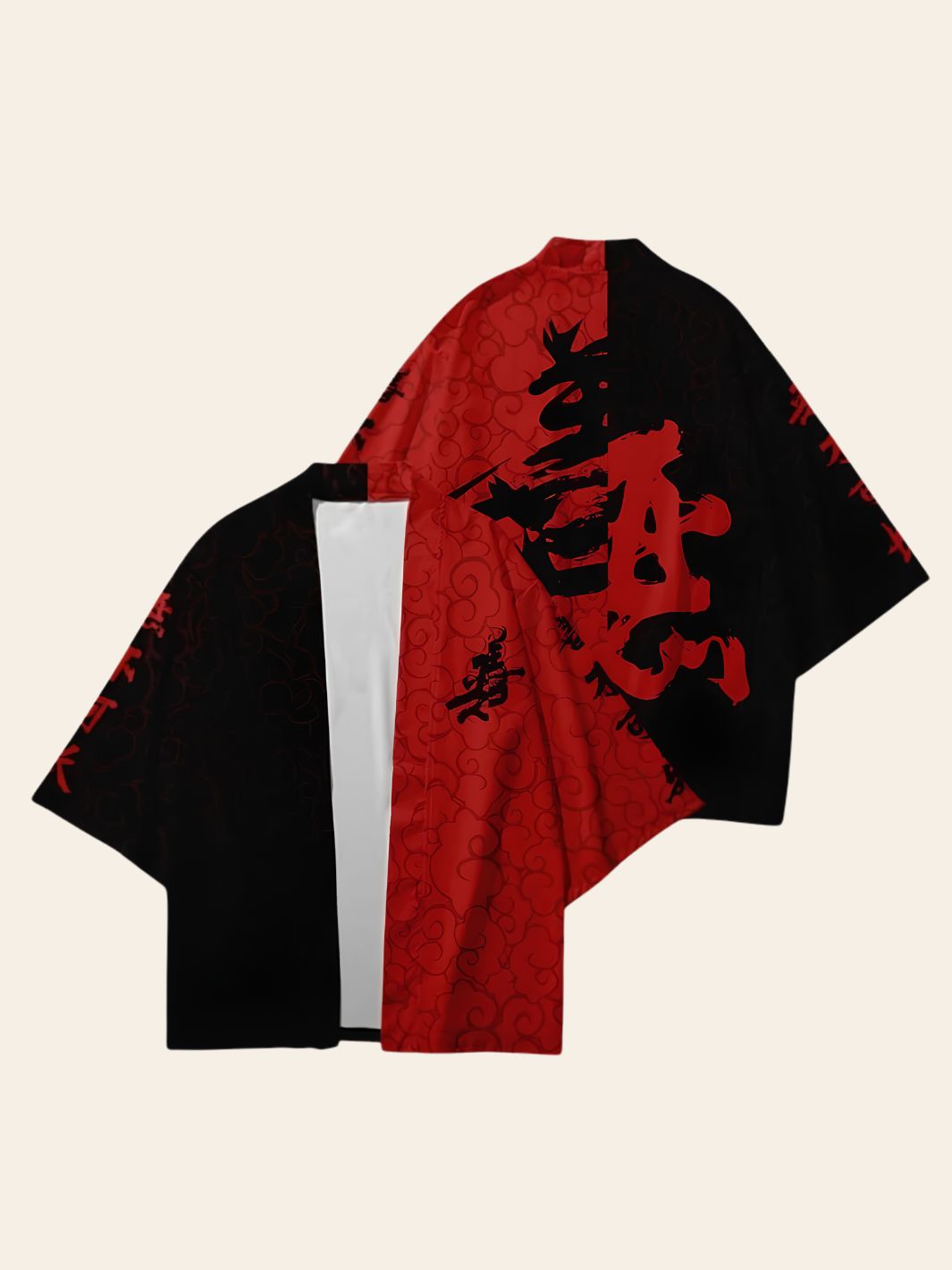 Veste Kimono Noire & Rouge
