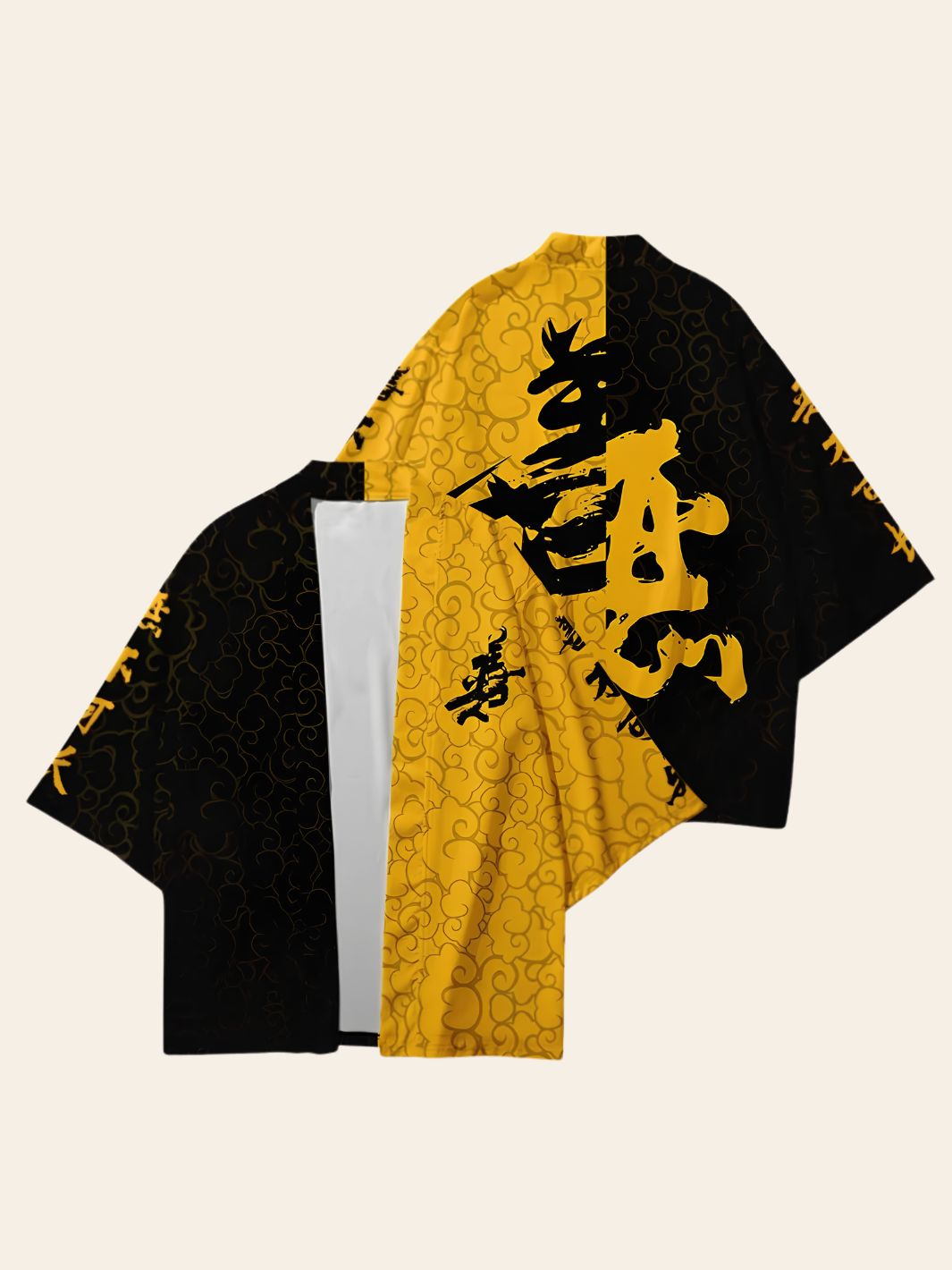 Veste Kimono Noire et Jaune