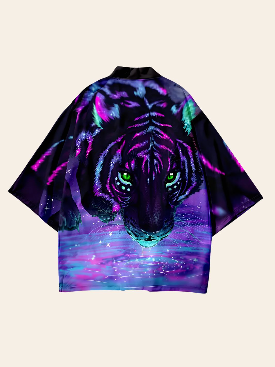 Veste Kimono Tigre Bleu - Violet