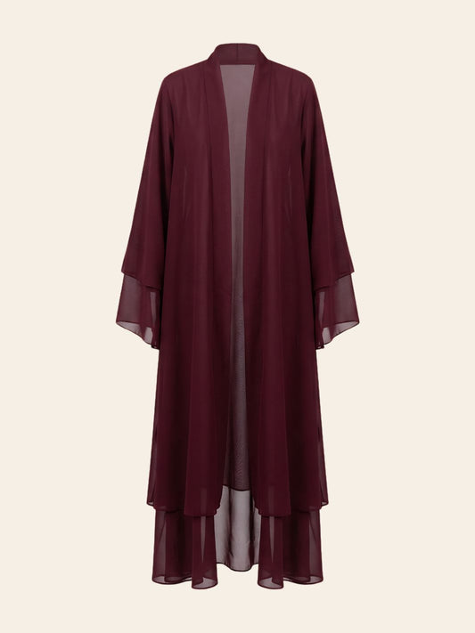 Abaya Kimono Rouge Foncée