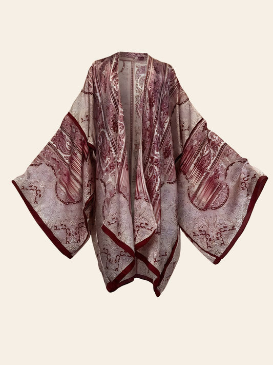 Kimono Plage Design Rose & Rouge