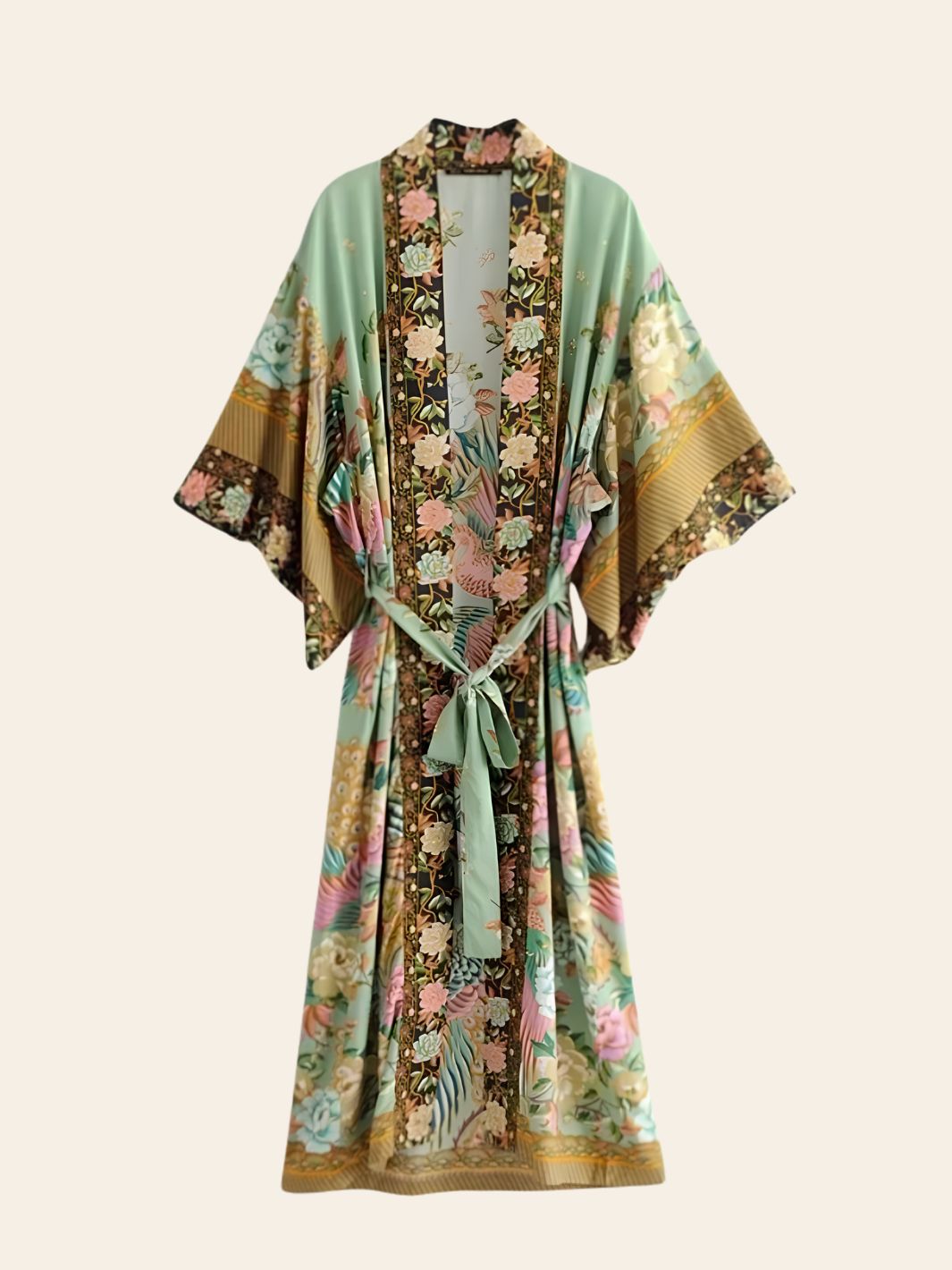 Robe Kimono Fleurs Multicolore