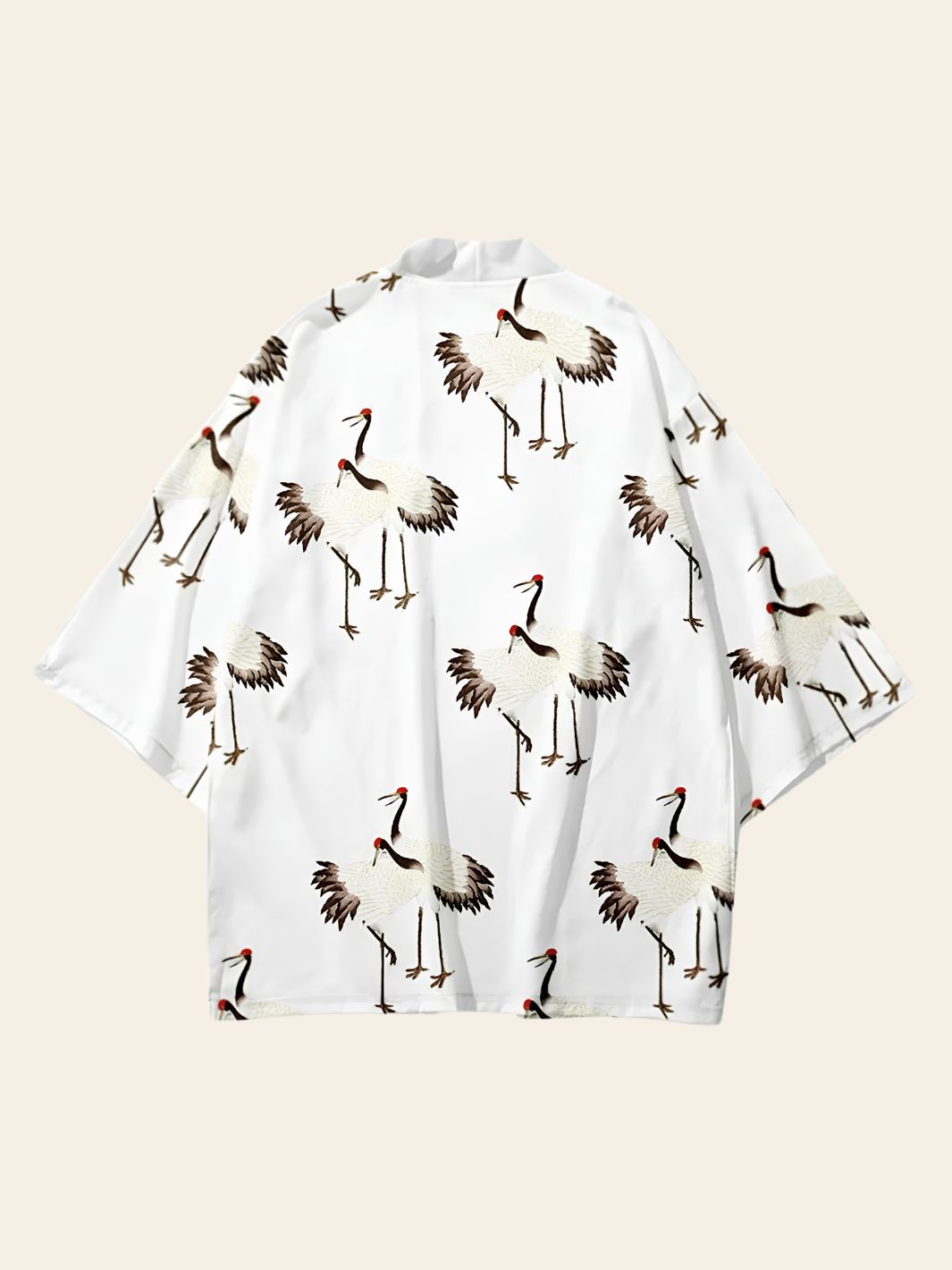 Veste Kimono Blanc & Grues du Japon