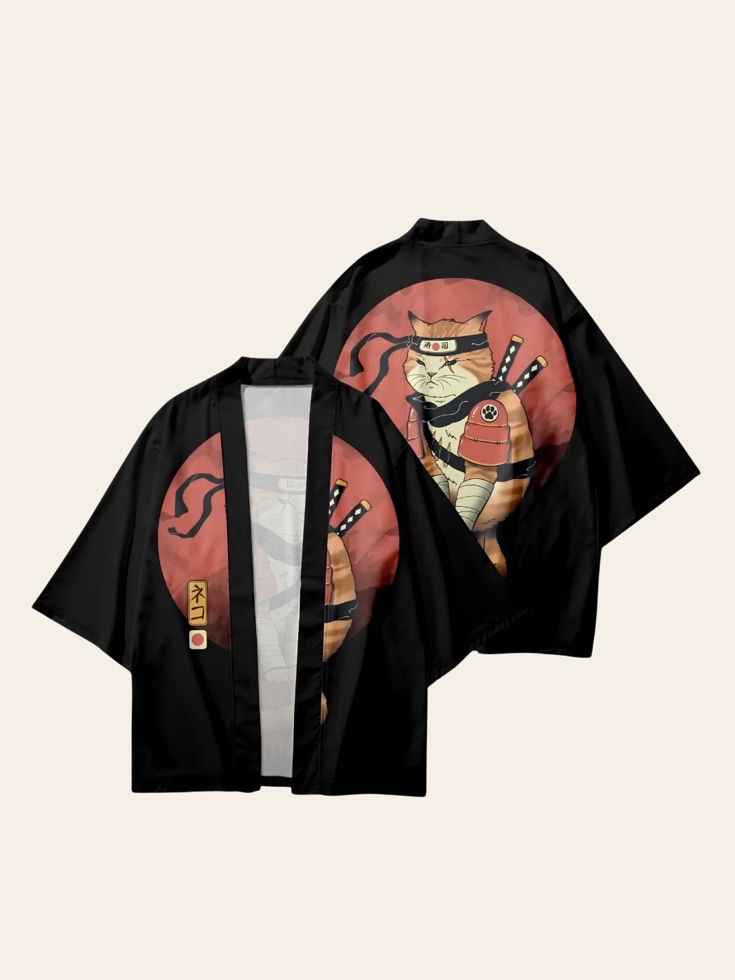 Veste Kimono Chat Samouraï
