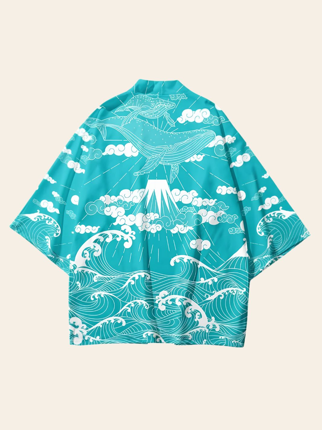 Veste Kimono Design Bleu Clair
