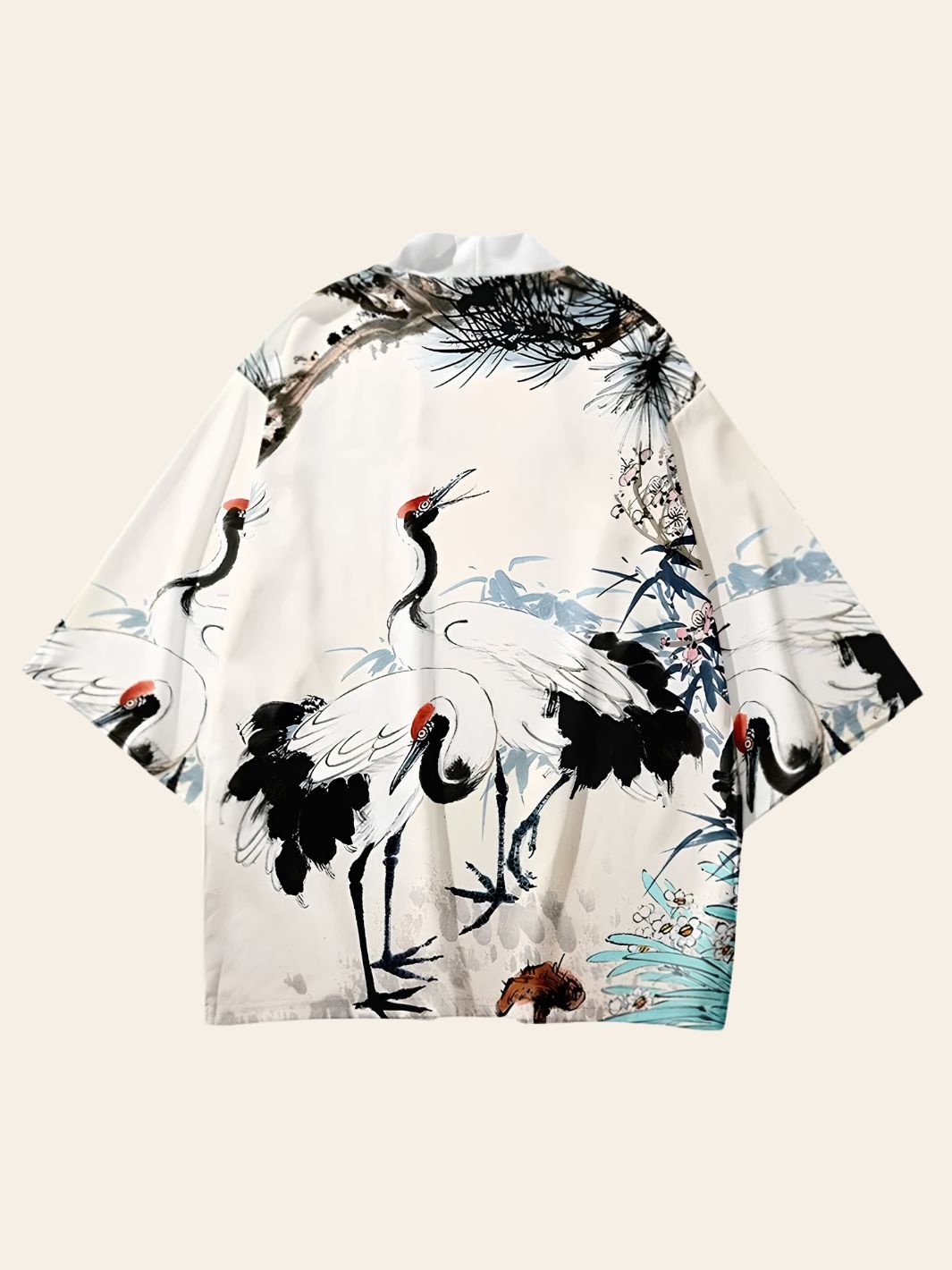 Veste Kimono Grues Japonaises