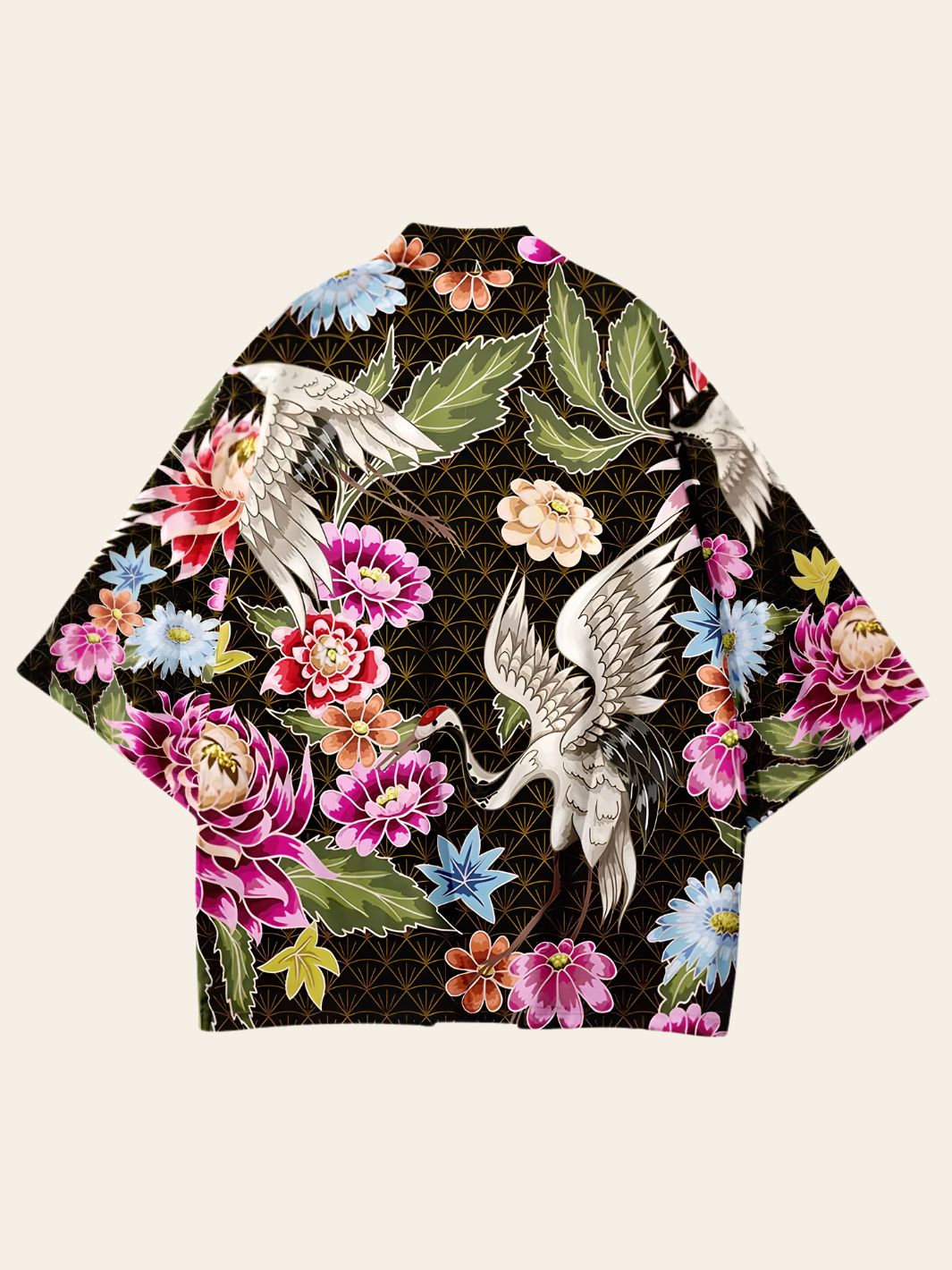 Veste Kimono Noire Dorée Graphique