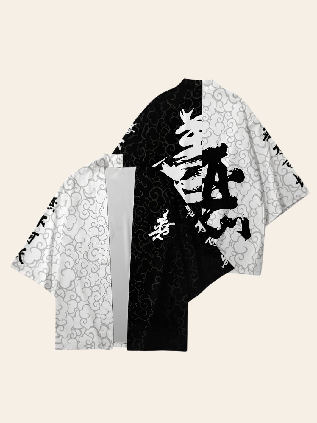 Veste Kimono Noire & Blanche