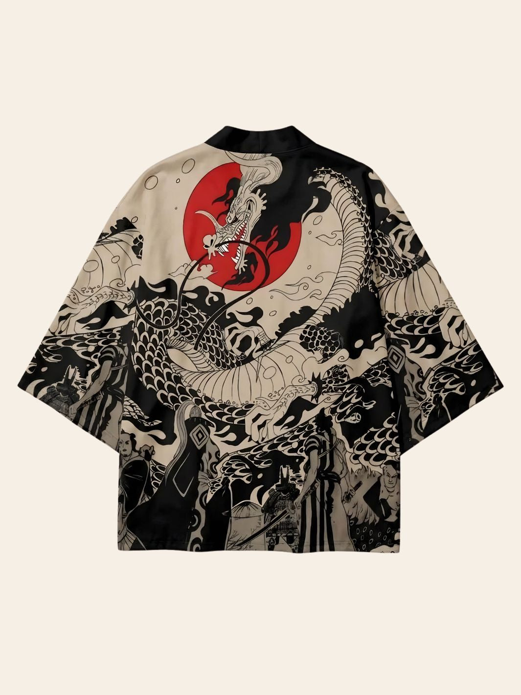 Veste Kimono Noire & Or Dragon des Mers