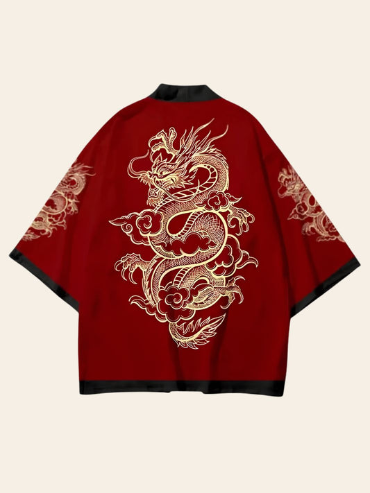 Veste Kimono Rouge Dragon