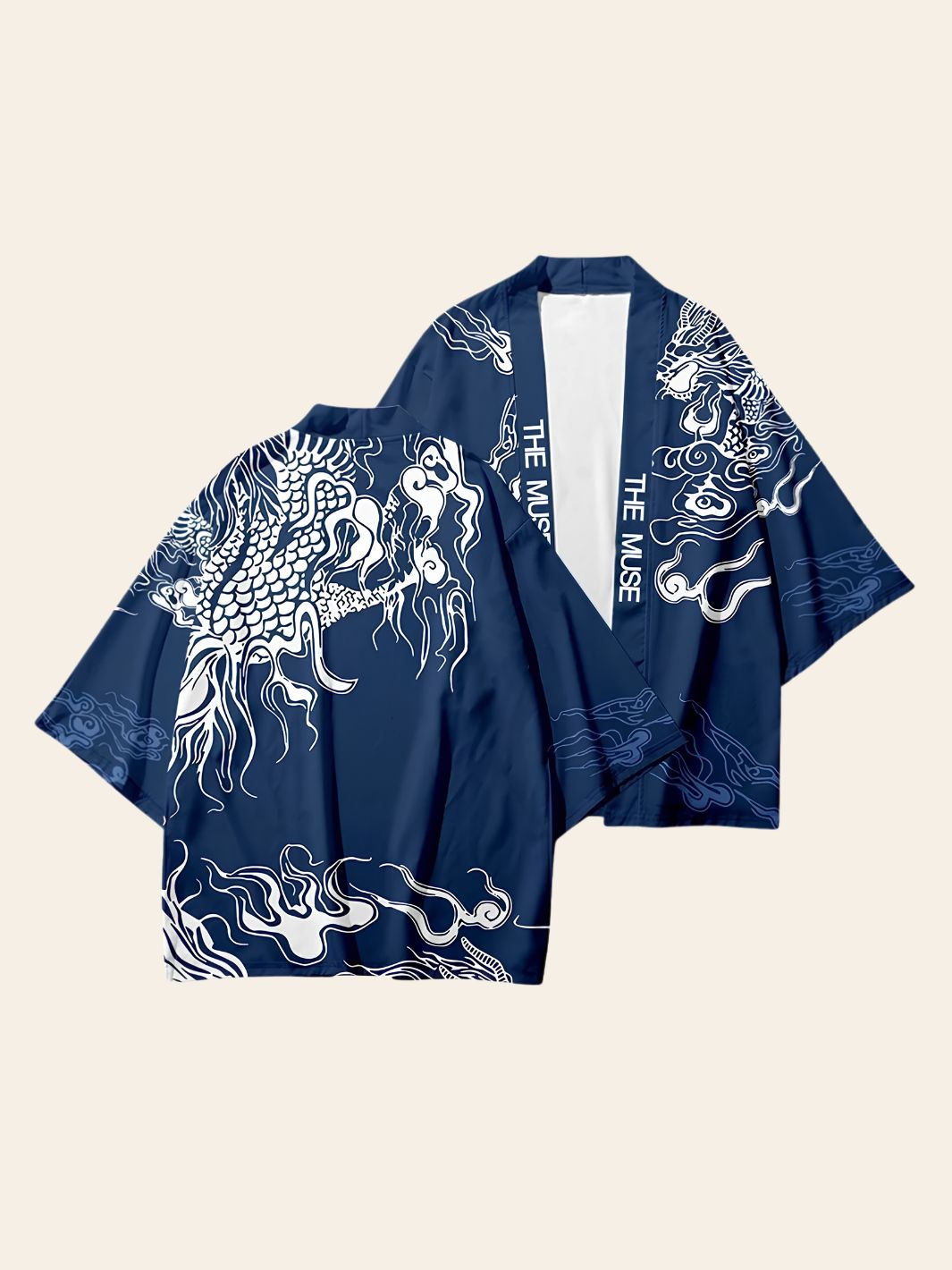Veste Kimono Ryūjin Bleue